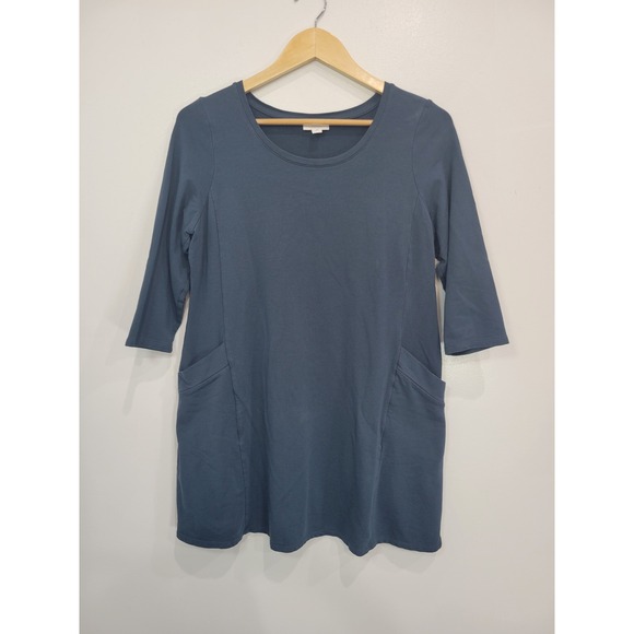 Pure Jill Petite M Pima Cotton Blend Tunic Dress Pockets Casual Everyday Women's - Picture 2 of 8